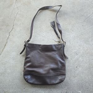 Vintage COACH 1414 Brown Leather Large Legacy Crossbody Purse Slim